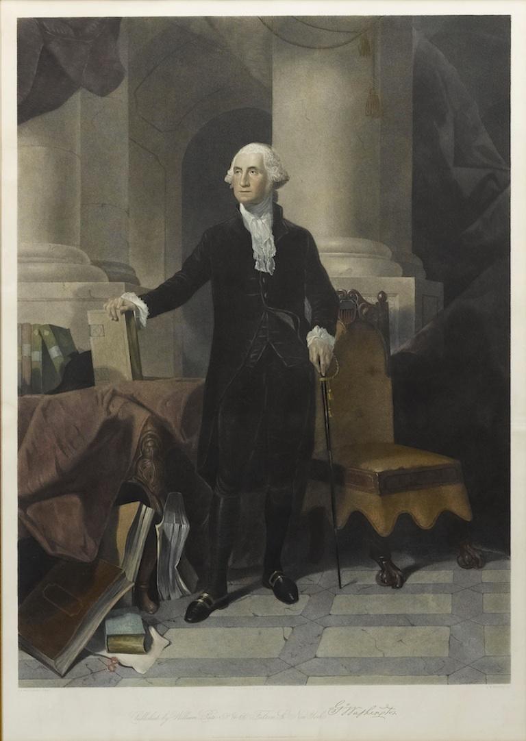 Presented is an original engraving by A. H. Ritchie after P. F. Rothermel's depiction of George Washington. The engraving was published by William Plate out of New York.

Alexander Hay Ritchie (1822-1895) was an artist and engraver originally from