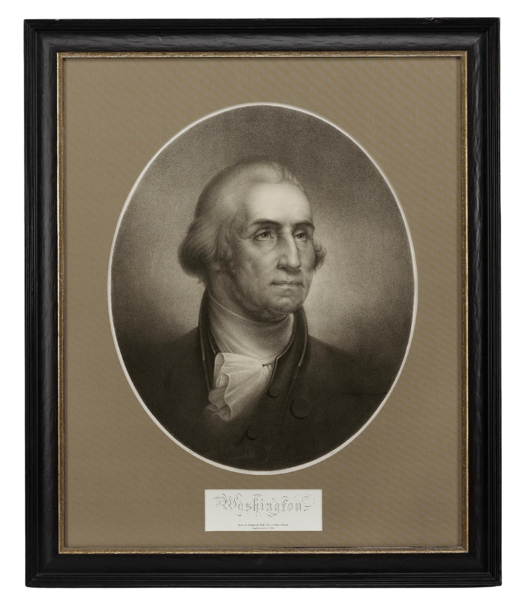 Paper George Washington after the Painting by Rembrandt Peale, circa 1856 For Sale