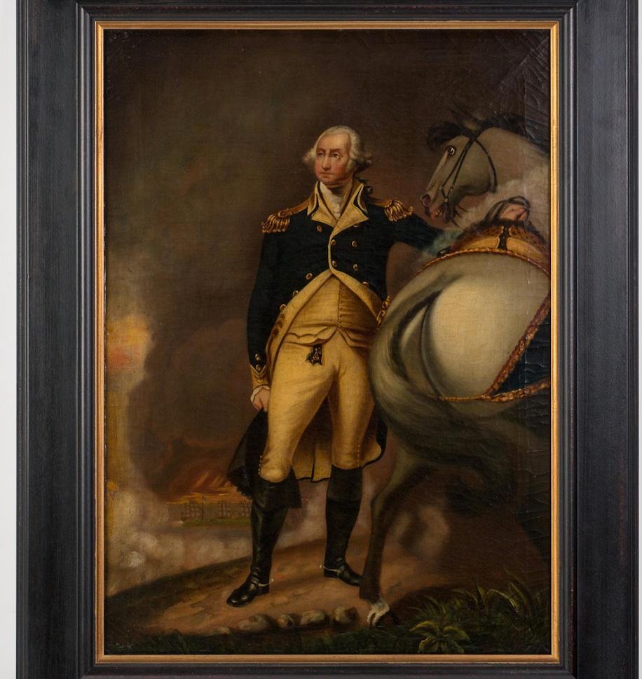 „George Washington in Dorchester Heights“ nach Gilbert Stuart, Öl auf Leinwand im Zustand „Gut“ im Angebot in Colorado Springs, CO