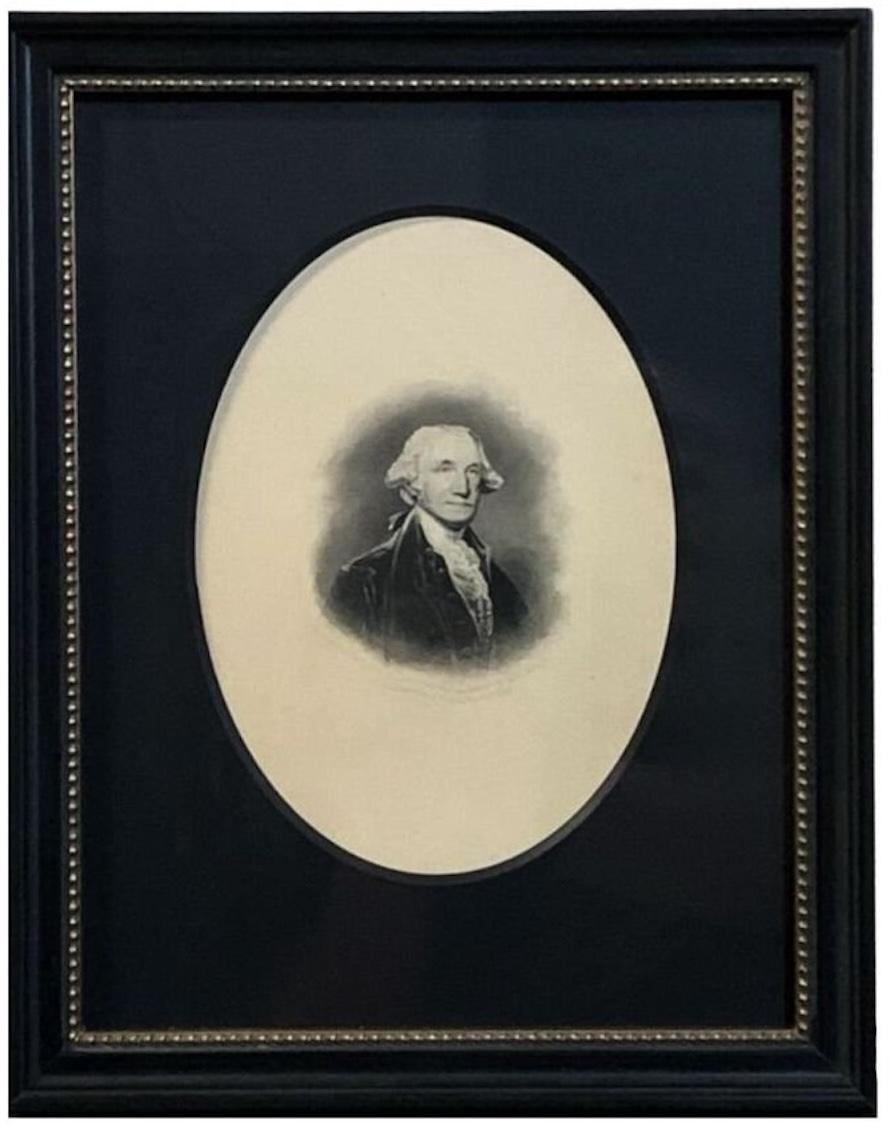 Präsentiert wird ein hübsches gestochenes Porträt von George Washington des Künstlers H. B. Hall. Dieser Kupferstich wurde in New York in einer limitierten Auflage von 125 Exemplaren veröffentlicht. Der Stich basiert auf einem Gemälde von William