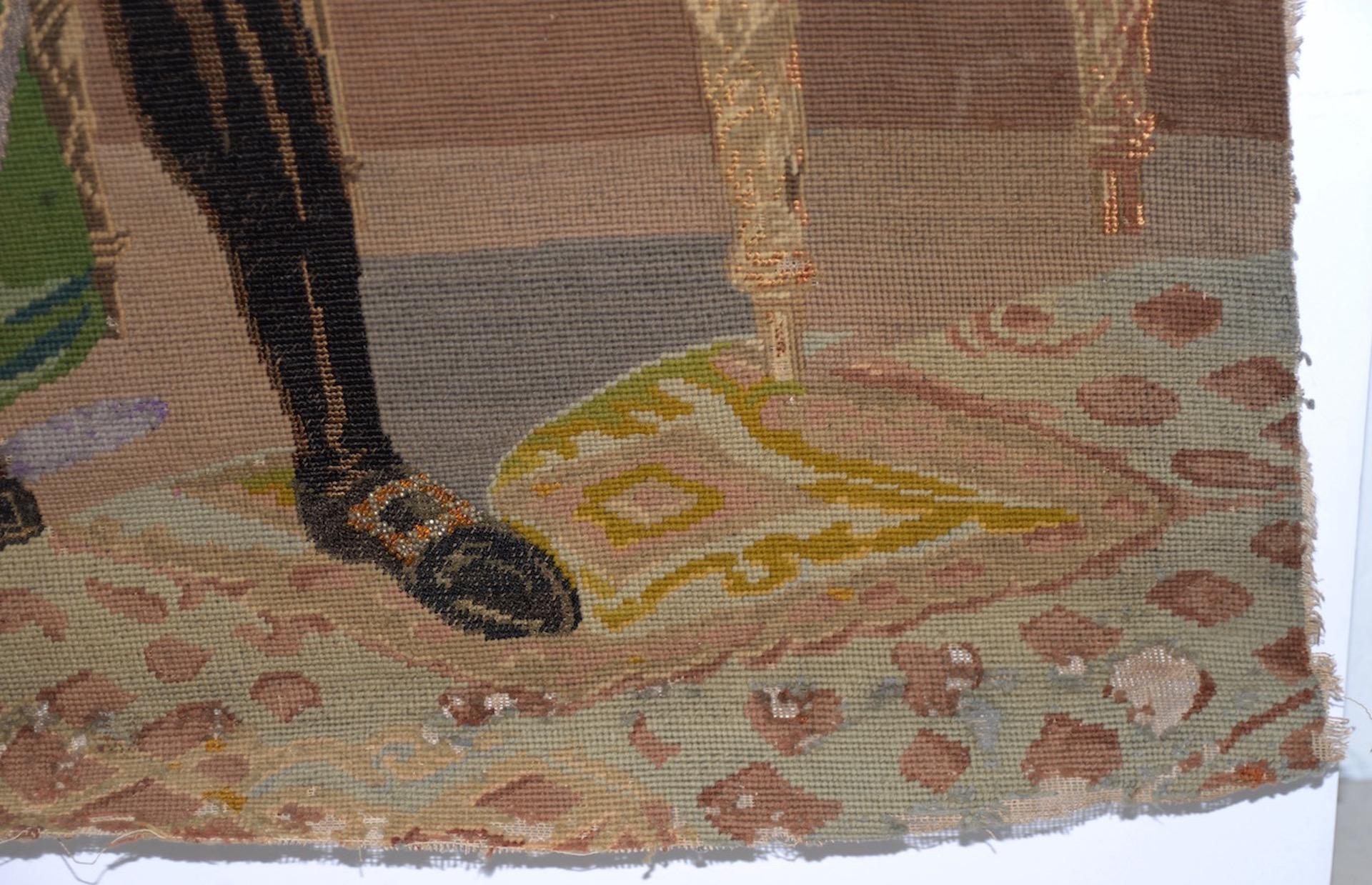 George Washington hand embroidered tapestry, circa 1850s

Finely hand embroidered tapestry of George Washington. Though completely handmade, this was created in an industry setting, as other examples have appeared on the market in smaller sizes