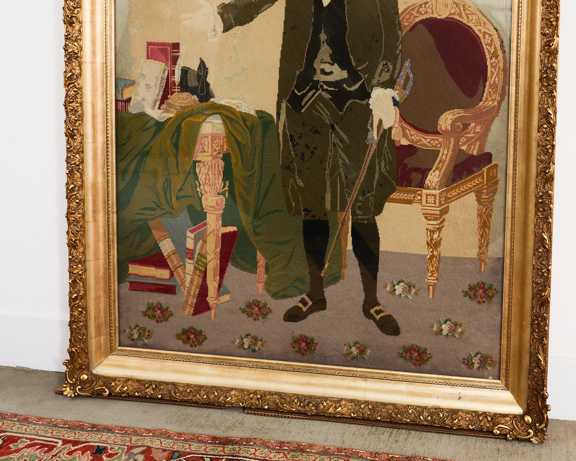 Fatto a mano George Washington Ritratto a punto croce di Landsdowne dopo Gilbert Stuart in vendita