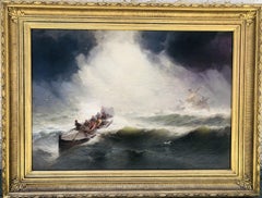 19th C New Jersey Surfmen Rescuing Foundering Ship - GW Nicholson
