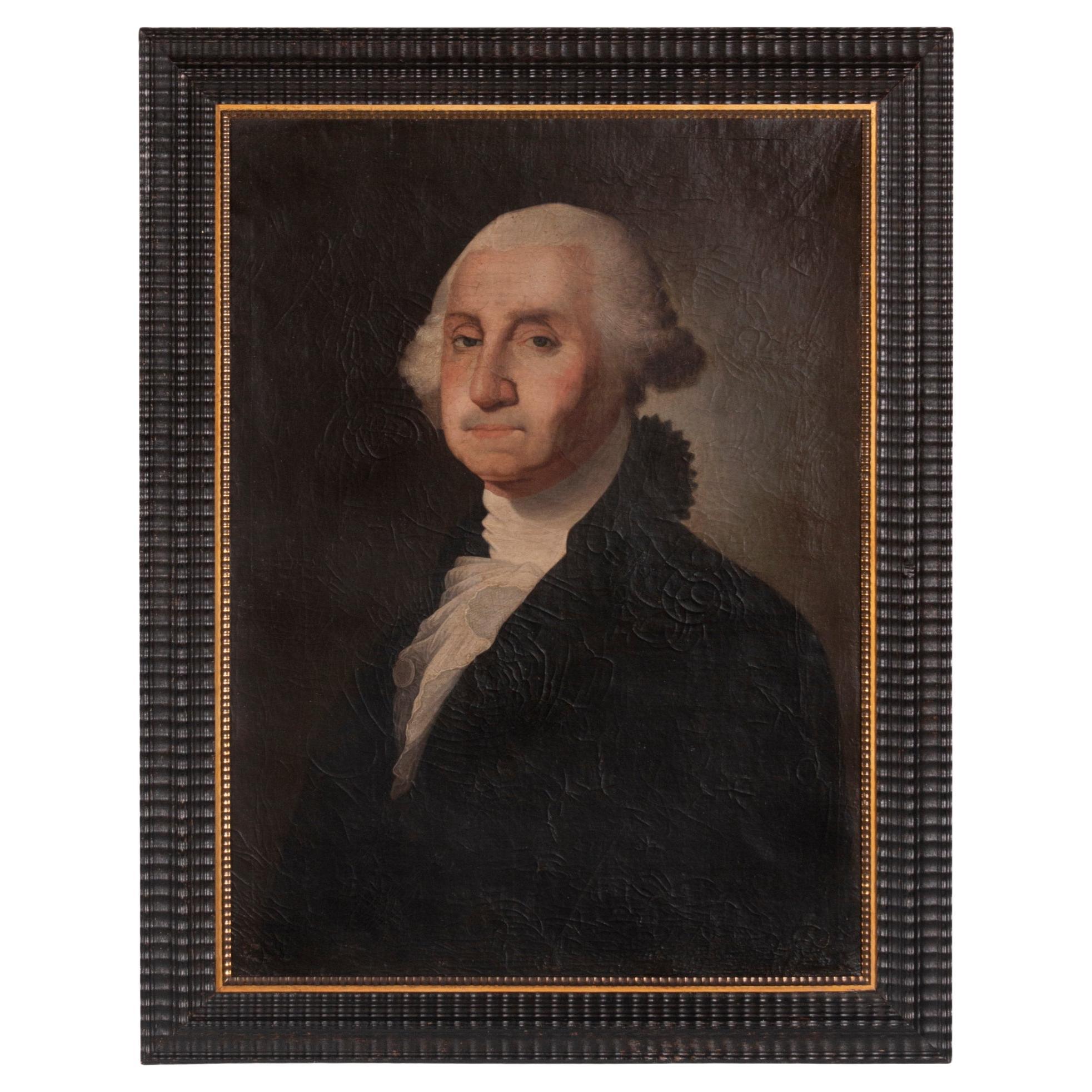 Gemälde von George Washington, Öl auf Leinwand, ca. 1850 im Angebot