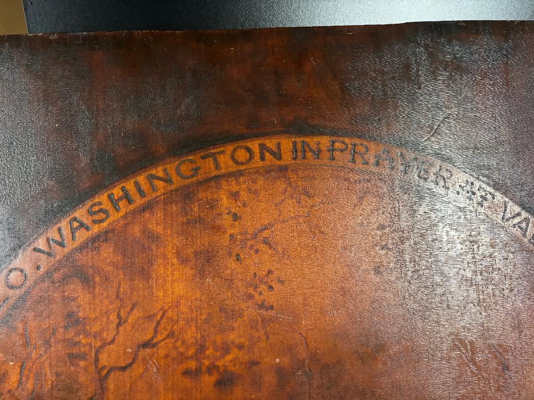 George Washington Praying At Valley Forge, Unique Historical Art Signed 19thc For Sale 3