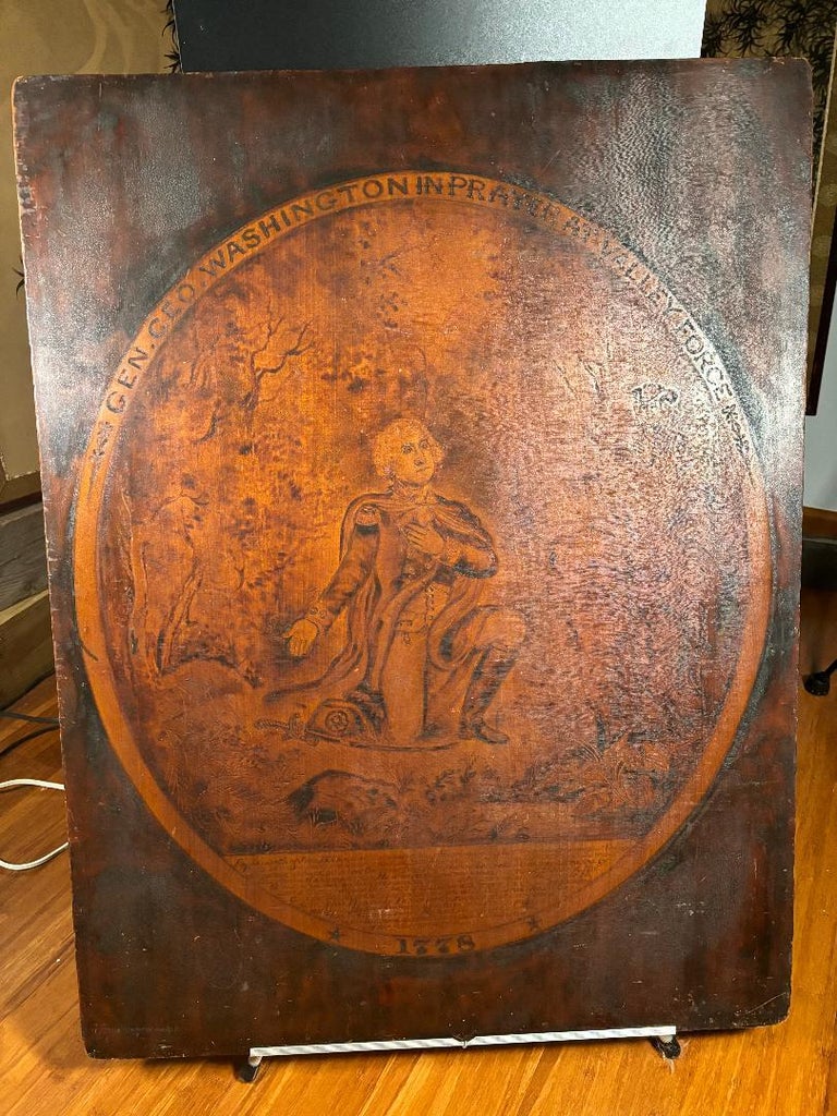 George Washington rezando en Valley Forge, arte histórico único firmado  19thc en venta en 1stDibs España, image size:768x1024