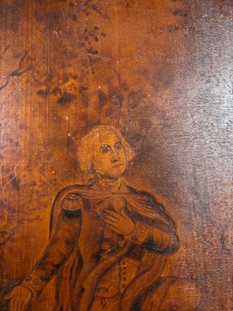 George Washington Praying At Valley Forge, Unique Historical Art Signed 19thc   In Good Condition For Sale In South Burlington, VT