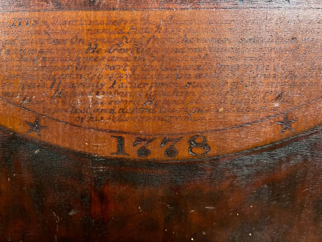 Hand-Carved George Washington Praying At Valley Forge, Unique Historical Art Signed 19thc For Sale