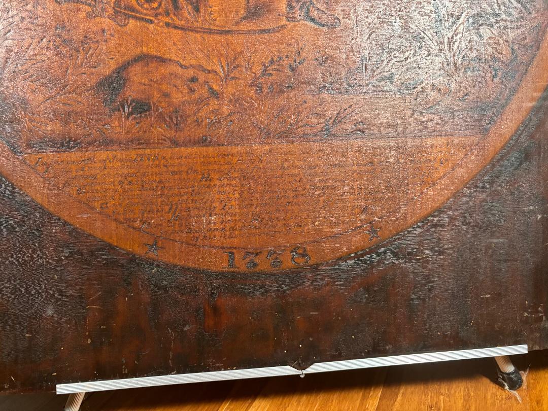 19th Century George Washington Praying At Valley Forge, Unique Historical Art Signed 19thc For Sale
