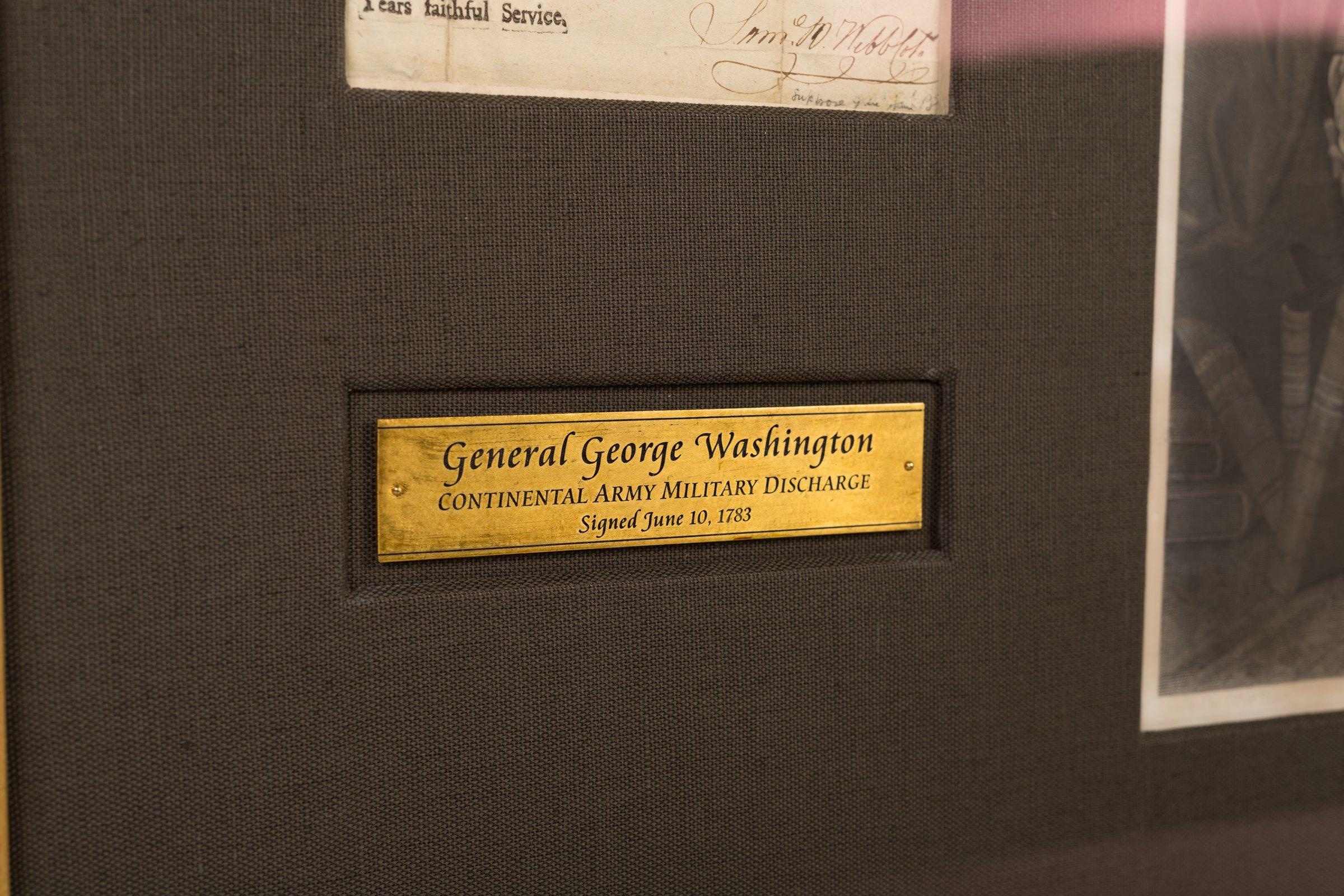 George Washington Signed Military Discharge Collage In Good Condition In Colorado Springs, CO
