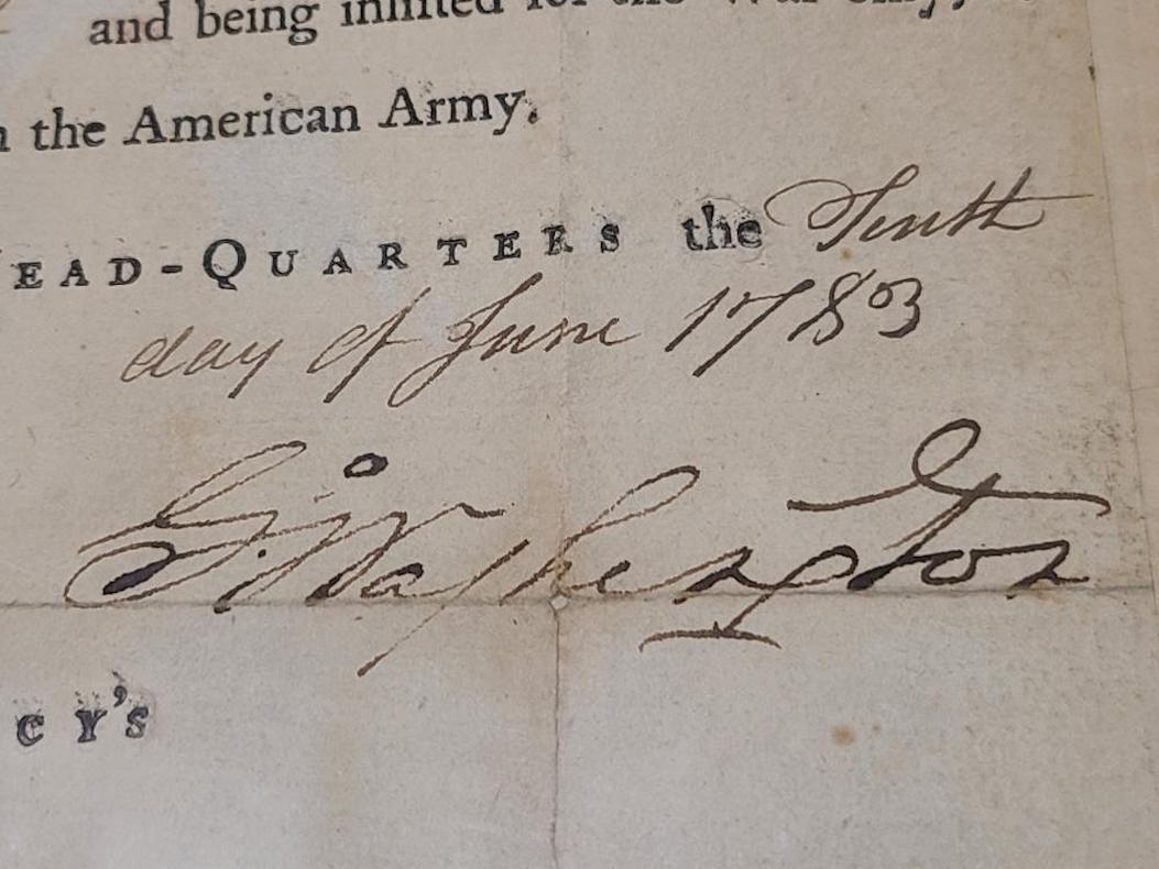 18th Century George Washington Signed Military Discharge Collage