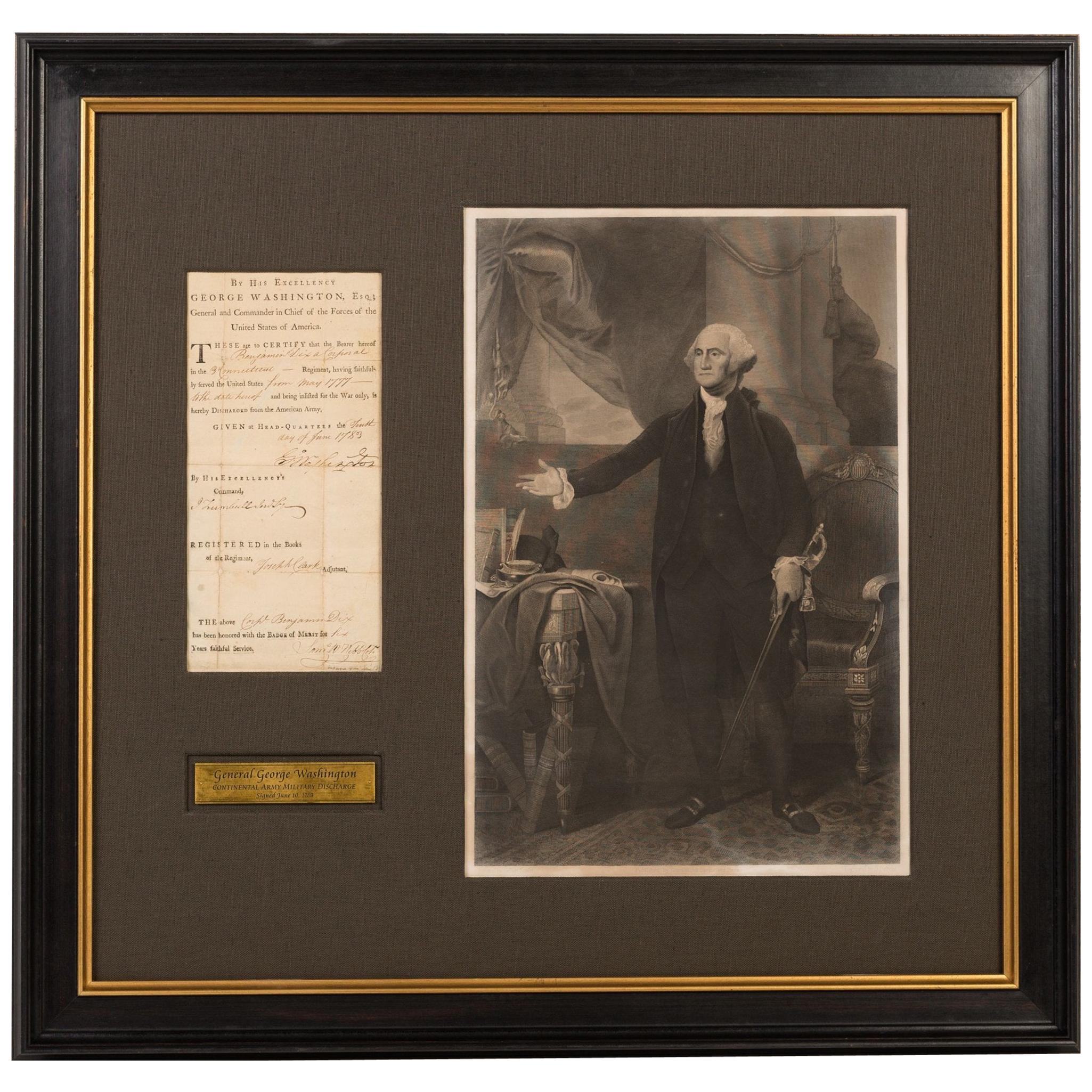 George Washington Signed Military Discharge Collage