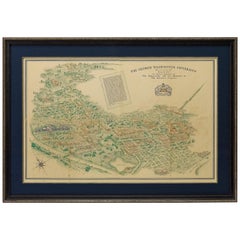 George Washington University Antique Map, Bird's-Eye View, circa 1912