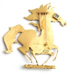 George Weil 18k Yellow Gold Horse Brooch, Unique
