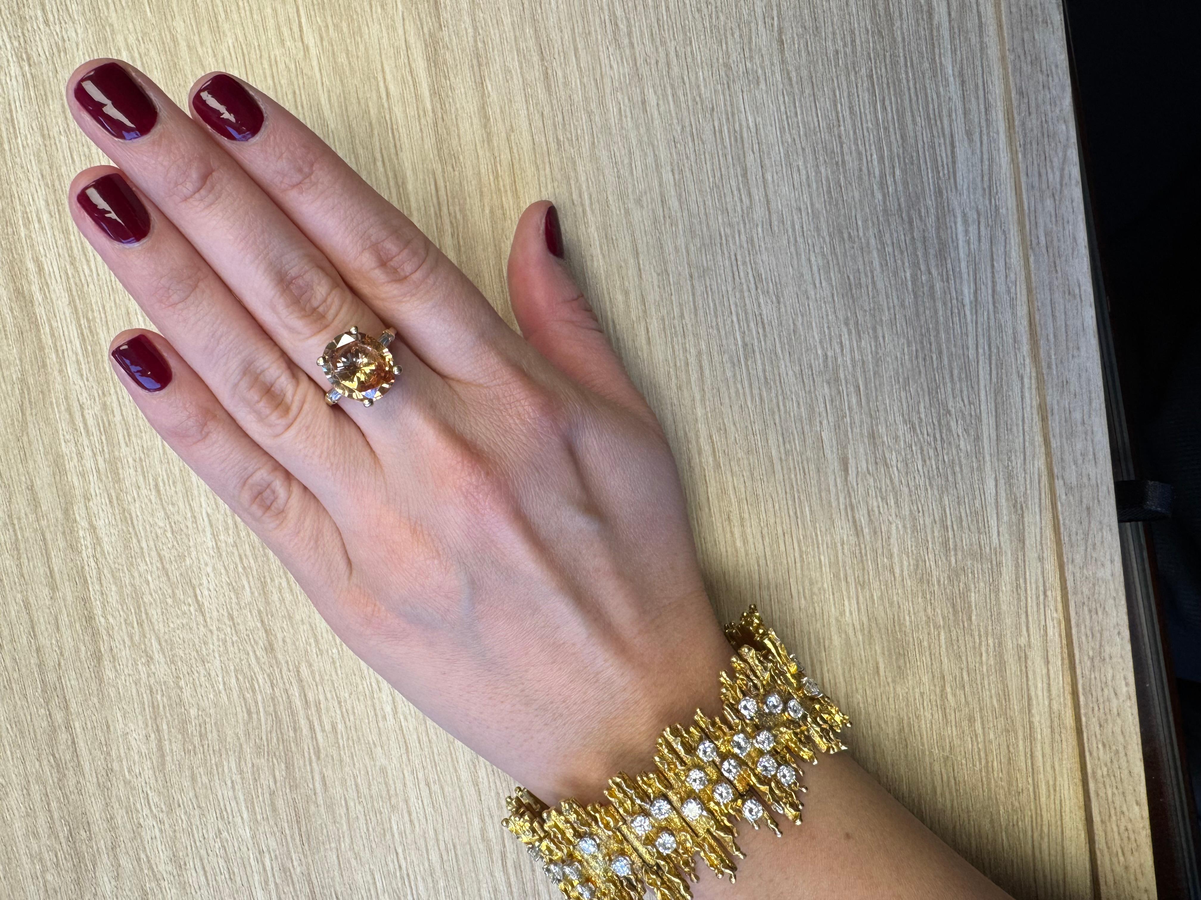 Pulsera George Weil Pulsera de diamantes de oro amarillo de 18 quilates y platino en venta 5