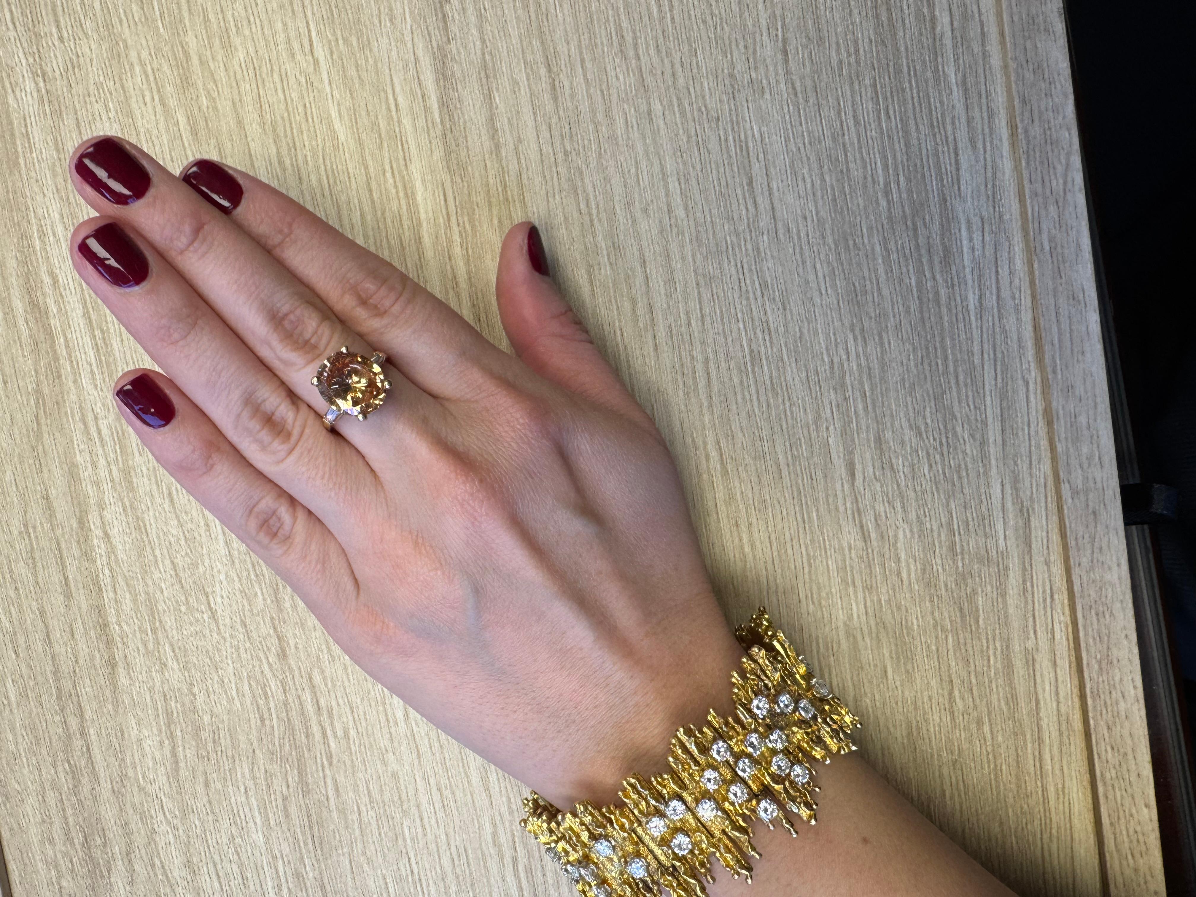 Pulsera George Weil Pulsera de diamantes de oro amarillo de 18 quilates y platino en venta 6