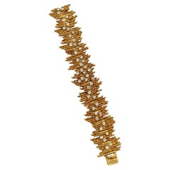 George Weil Bracciale in oro giallo 18 carati e platino con diamanti