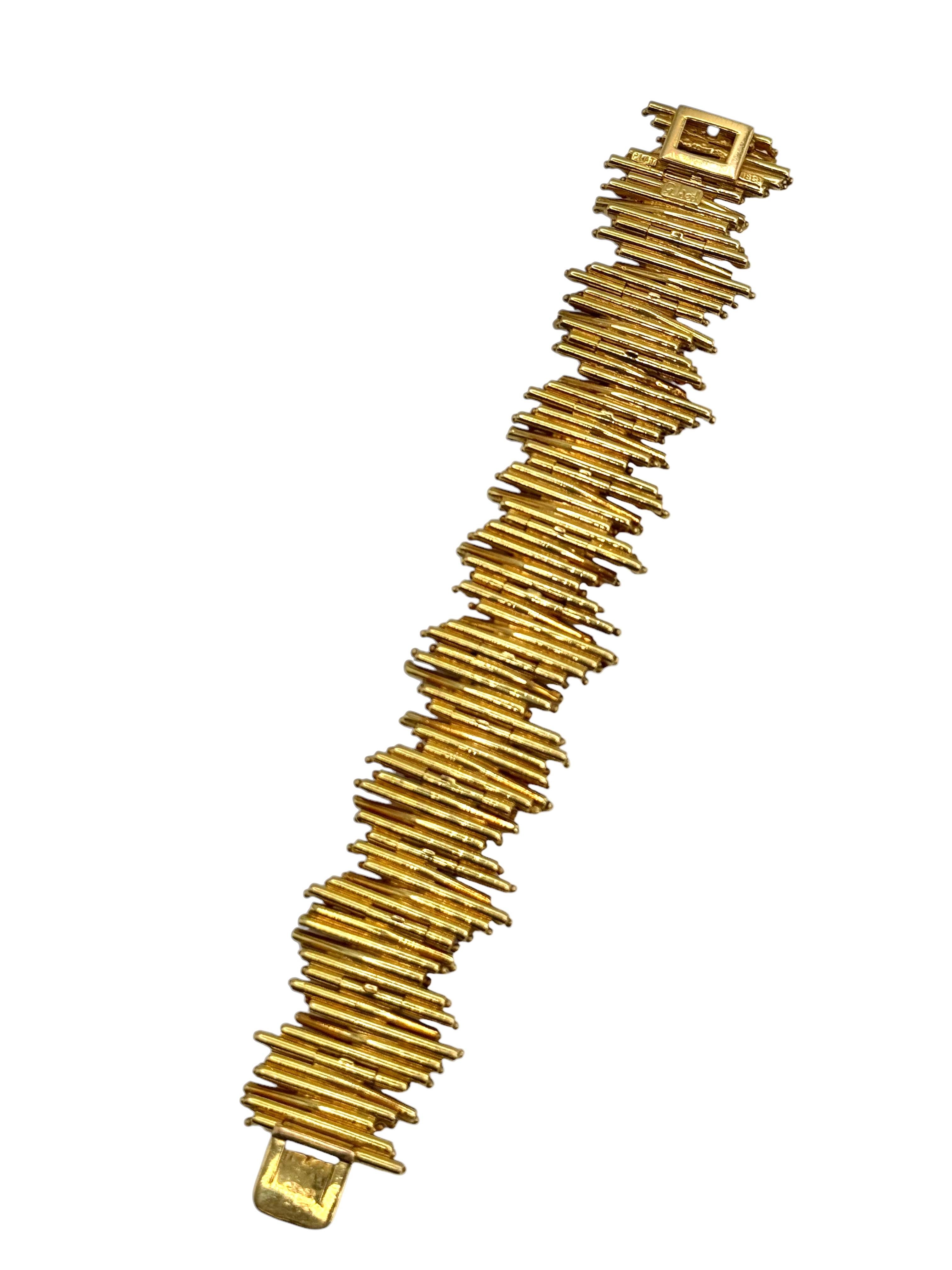 Bracelet en or jaune 18 carats et platine avec 46 diamants ronds de 7 carats au total, signé George Weil

