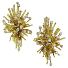 George Weil Diamond Cluster Earrings