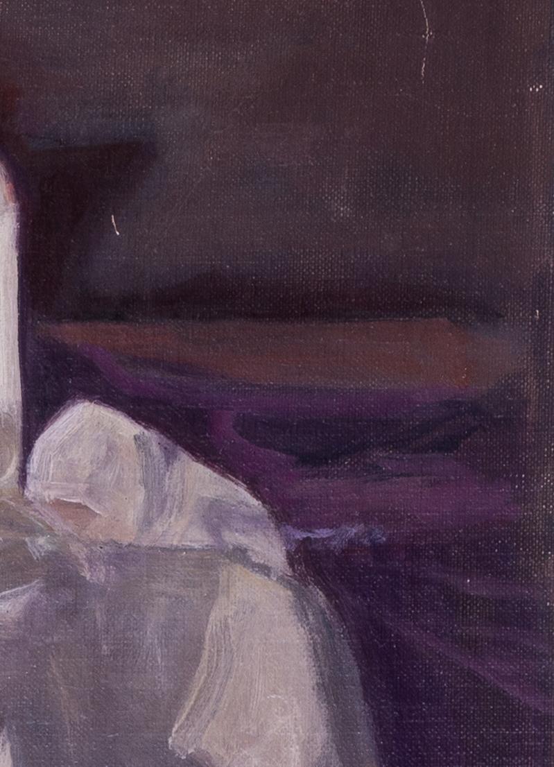 1974 pintura al óleo bodegón de calabazas y uvas  por el británico George Weissbort en venta 5