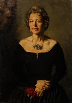 George Weissbort (1928-2013) - 1957 Oil, Woman With A Red Rose