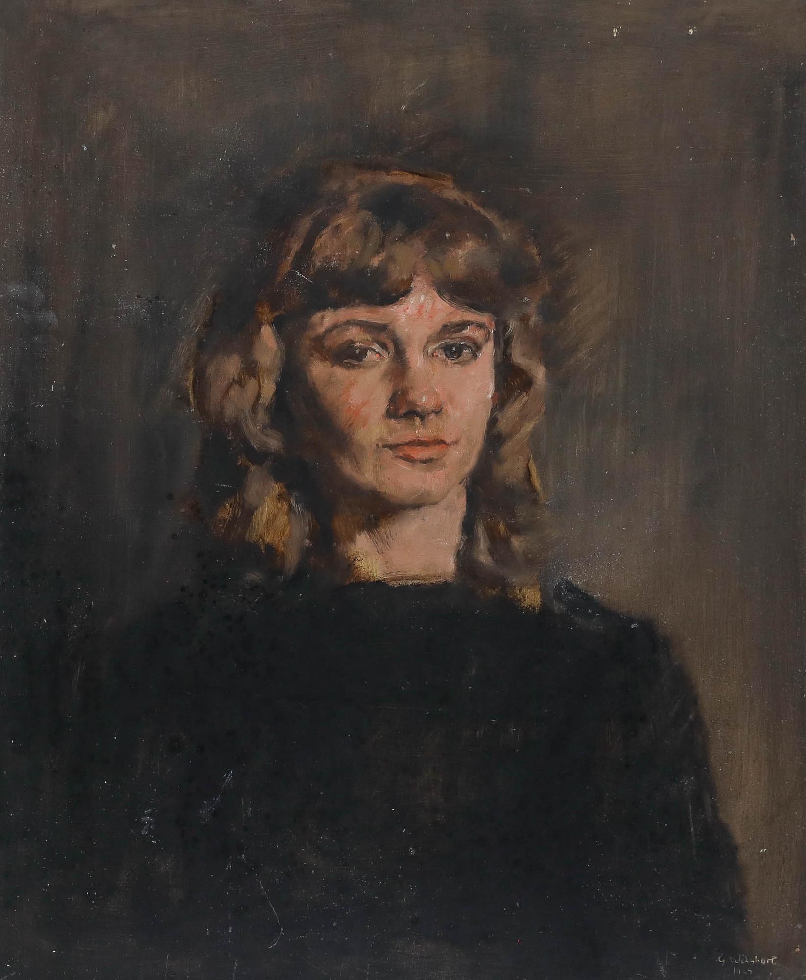 George Weissbort (1928-2013) - 1967 Oil, Lady in Black For Sale 1