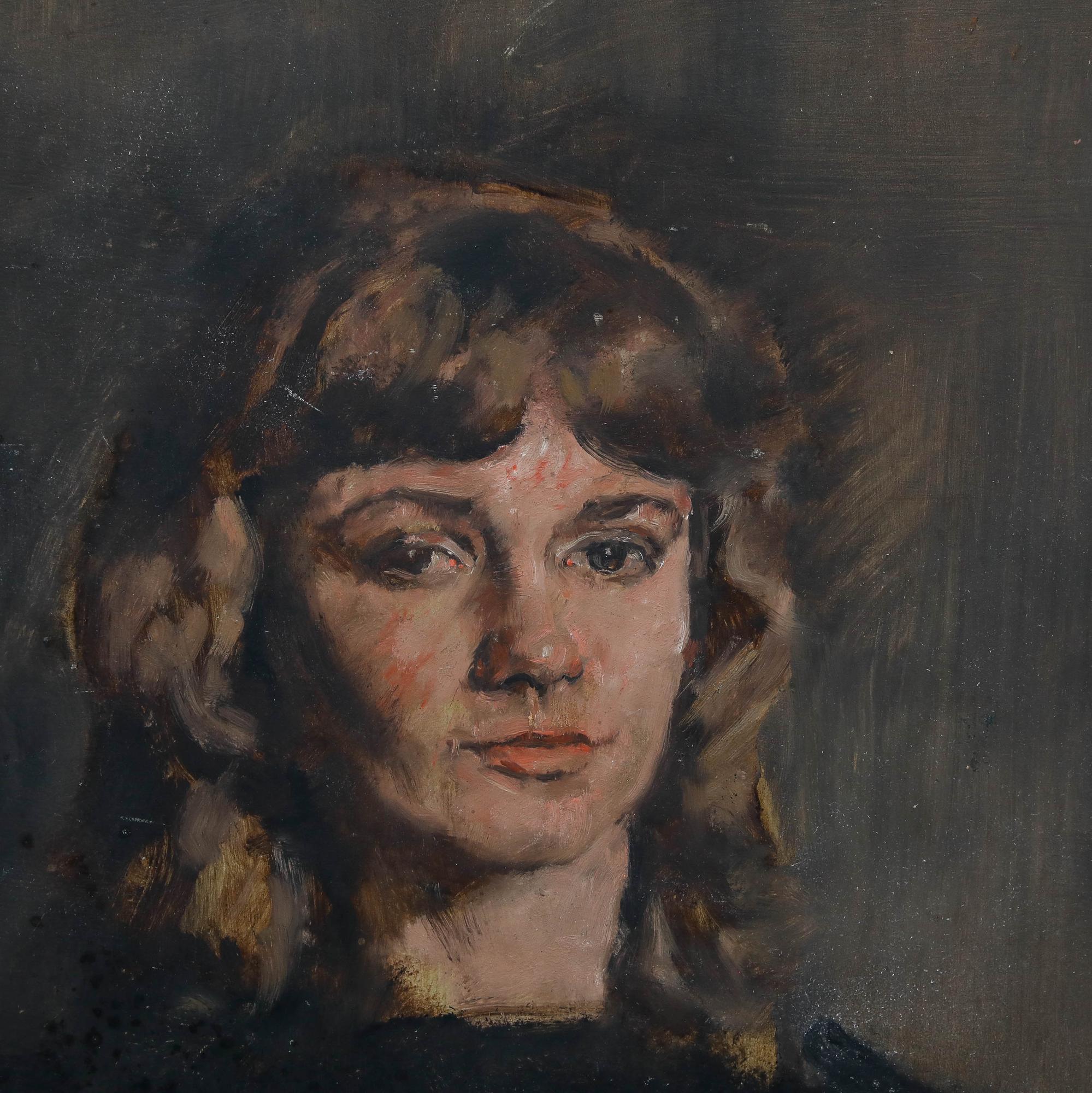 George Weissbort (1928-2013) - 1967 Oil, Lady in Black For Sale 3