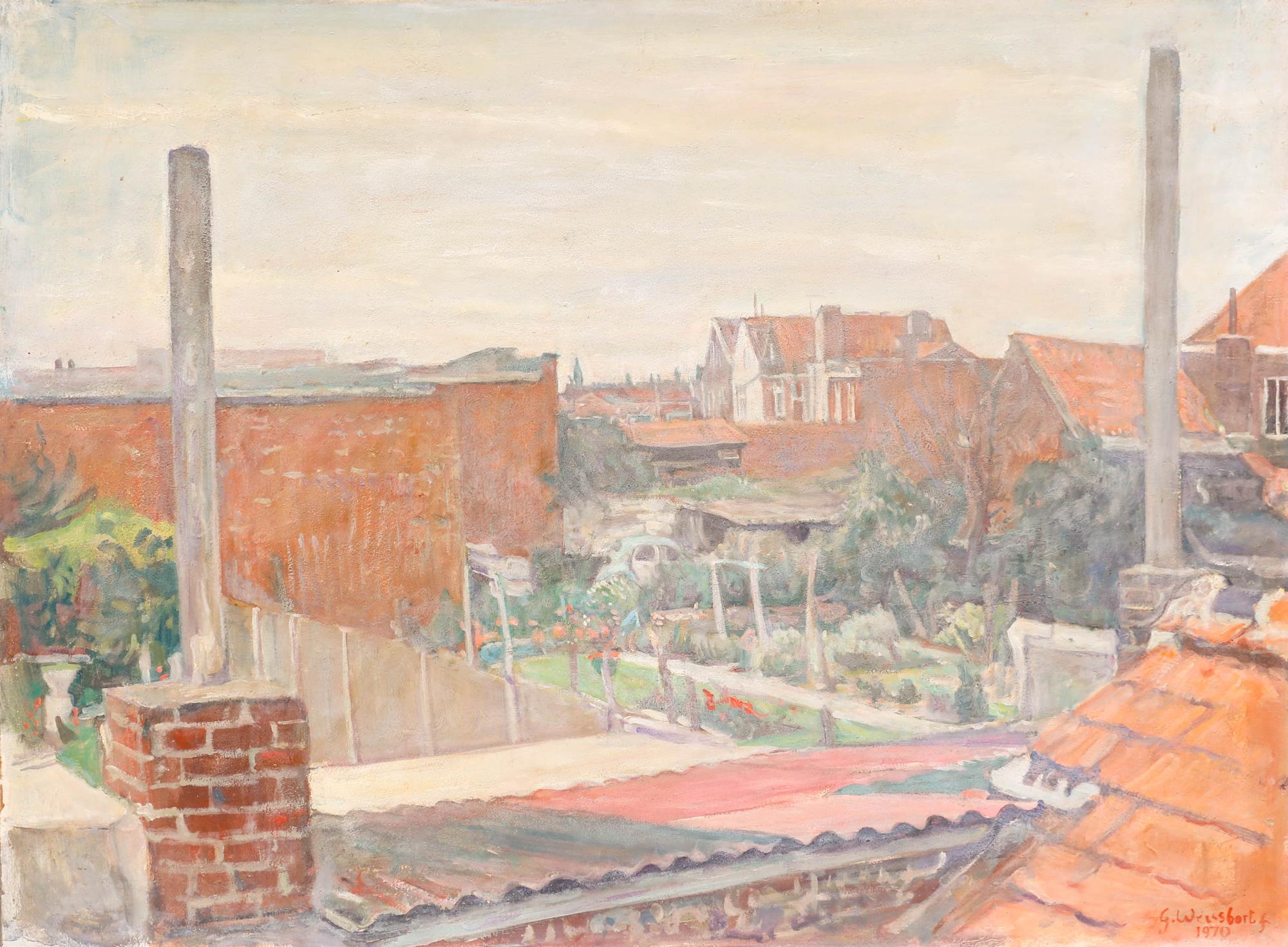 George Weissbort (1928-2013) - 1970 Oil, The Garden In July For Sale 1