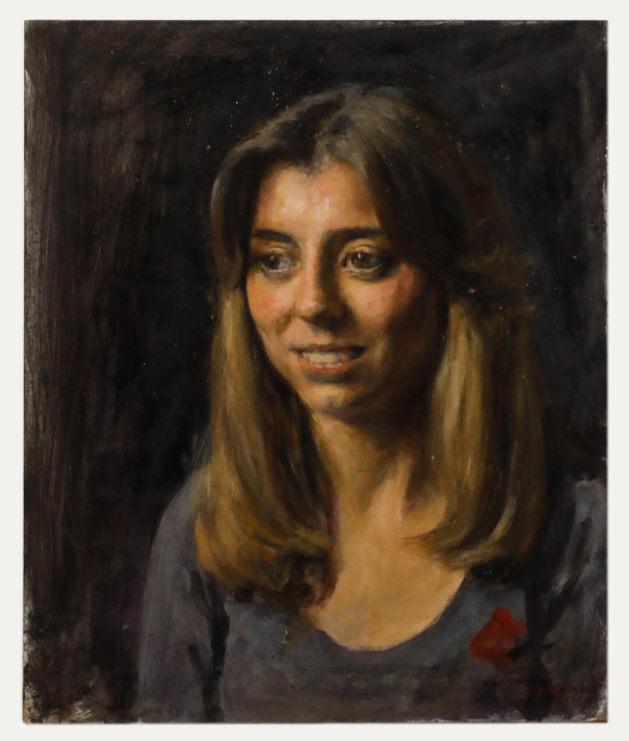 George Weissbort (1928-2013) - Olio del 1975, Signora sorridente 1
