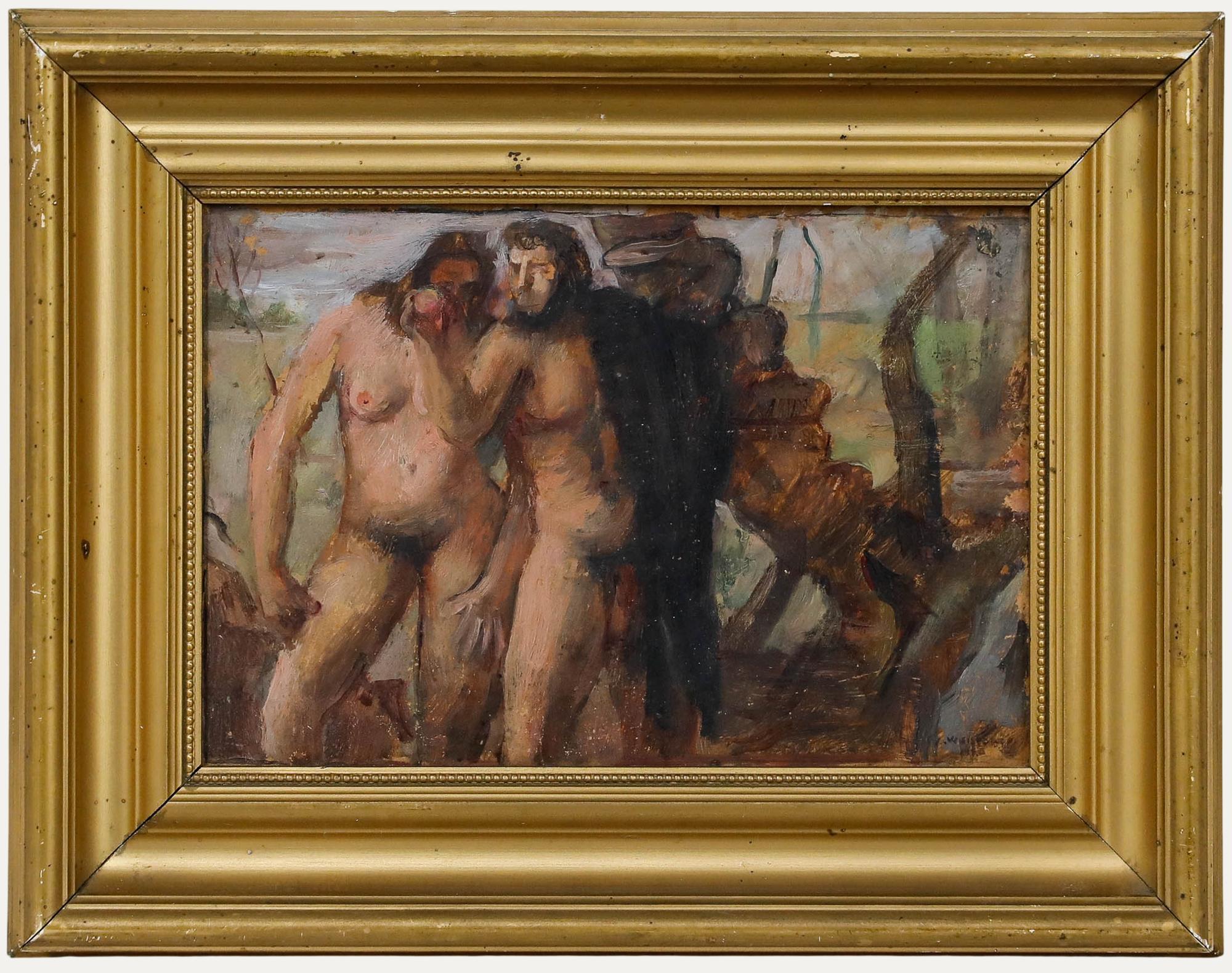George Weissbort (1928-2013) - 1980 Oil, Adam and Eve