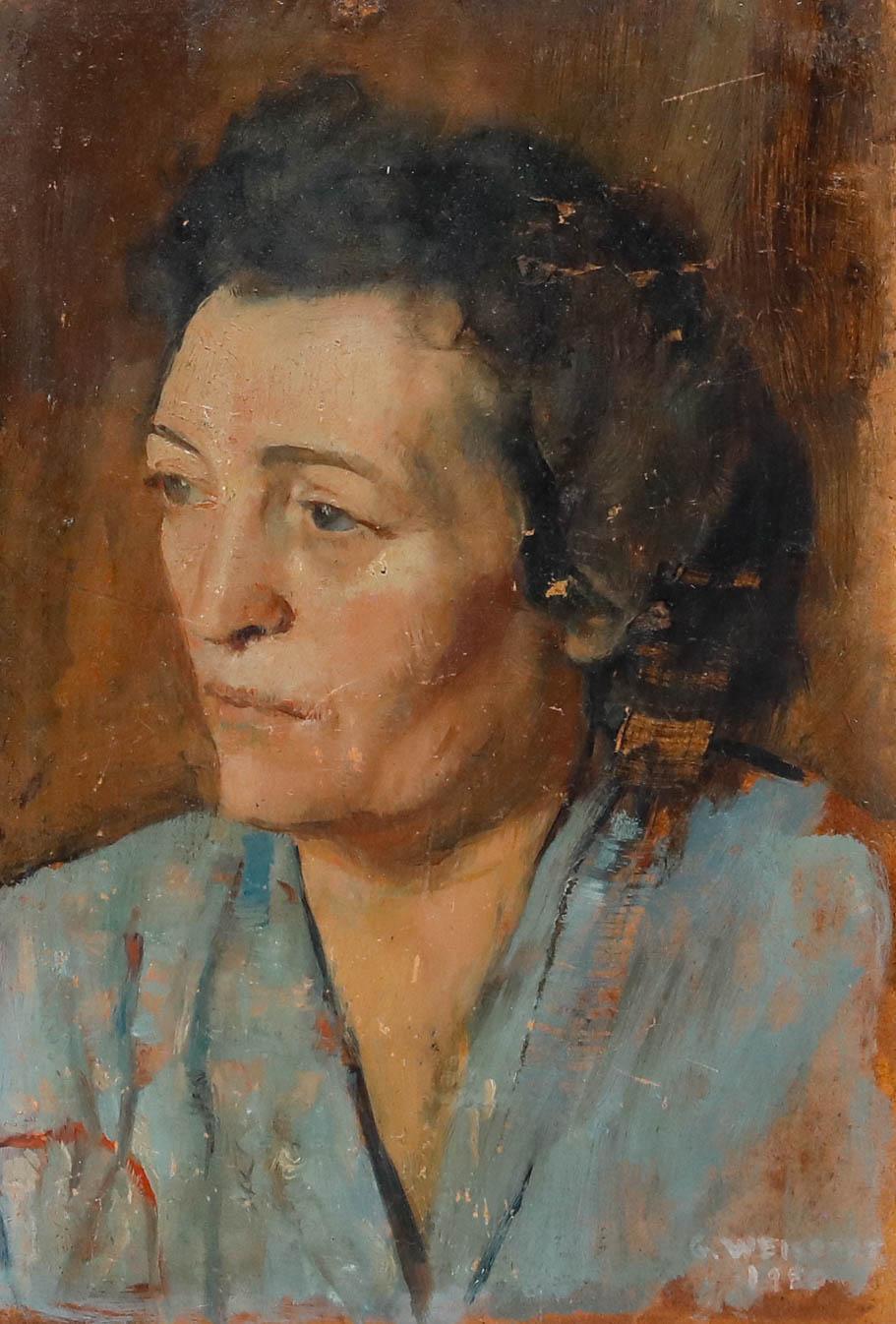 George Weissbort (1928-2013) - 1980 Huile, Muse en vente 1
