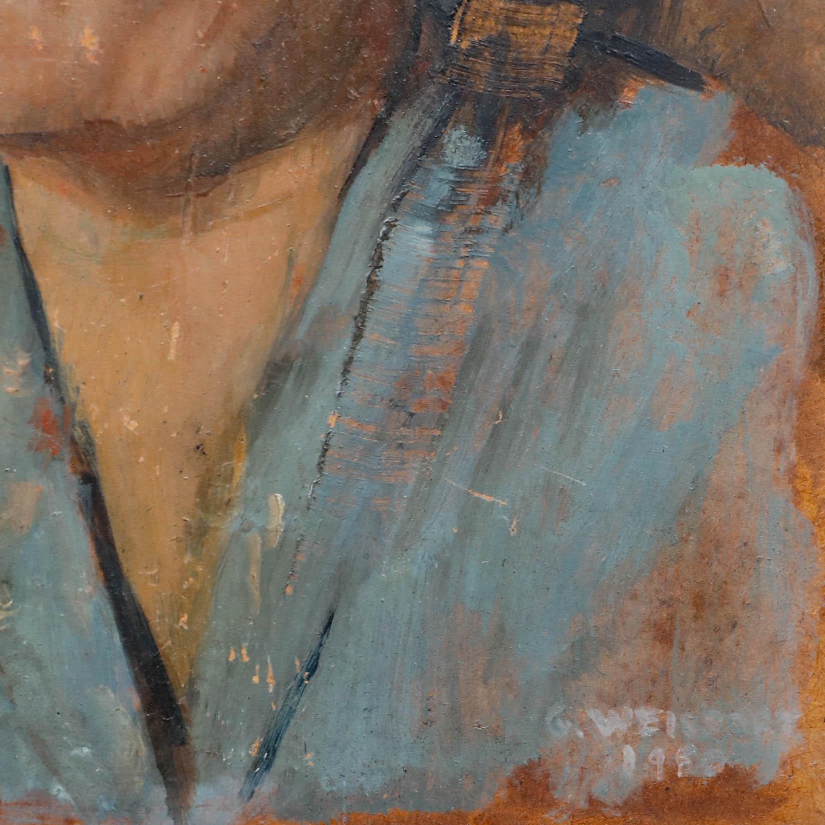 George Weissbort (1928-2013) - 1980 Huile, Muse en vente 3