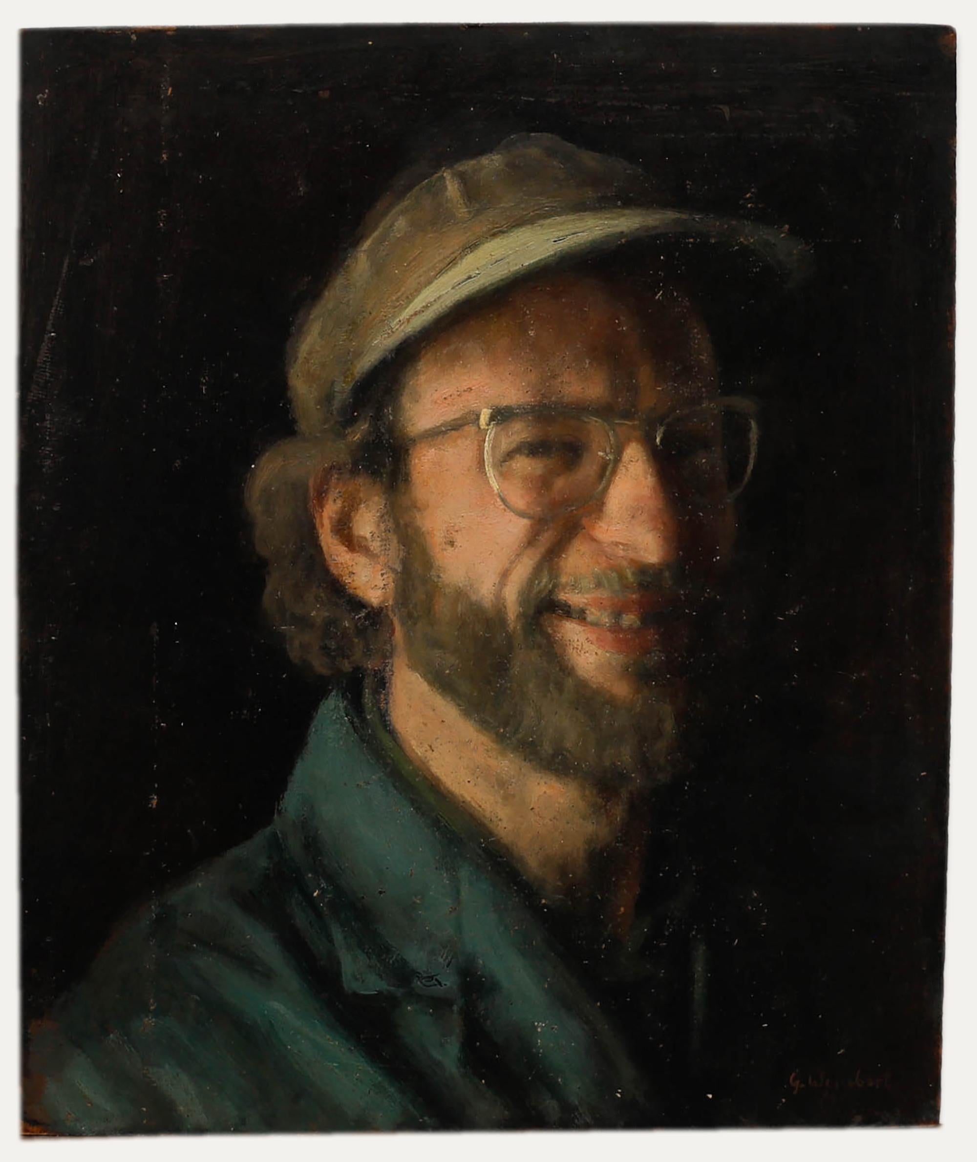 George Weissbort (1928-2013) - Olio del XX secolo, Un sorriso sfacciato in vendita 1