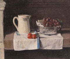 George Weissbort (1928-2013) - 20th Century Oil, A Jug & Grapes in a Silver Bowl