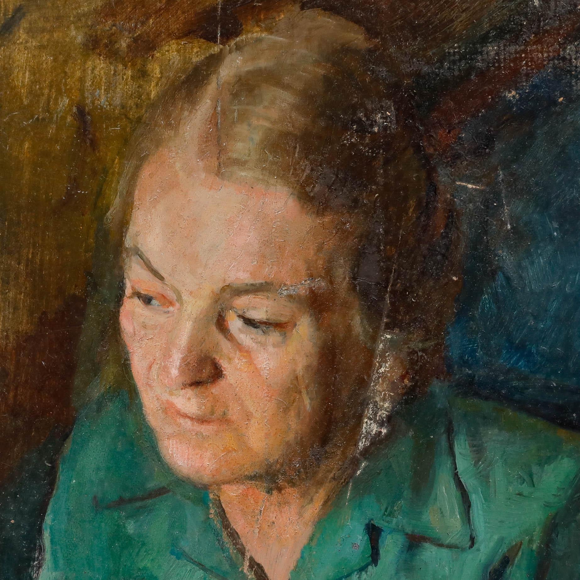George Weissbort (1928-2013) - Huile du XXe siècle, Un moment de réflexion en vente 3