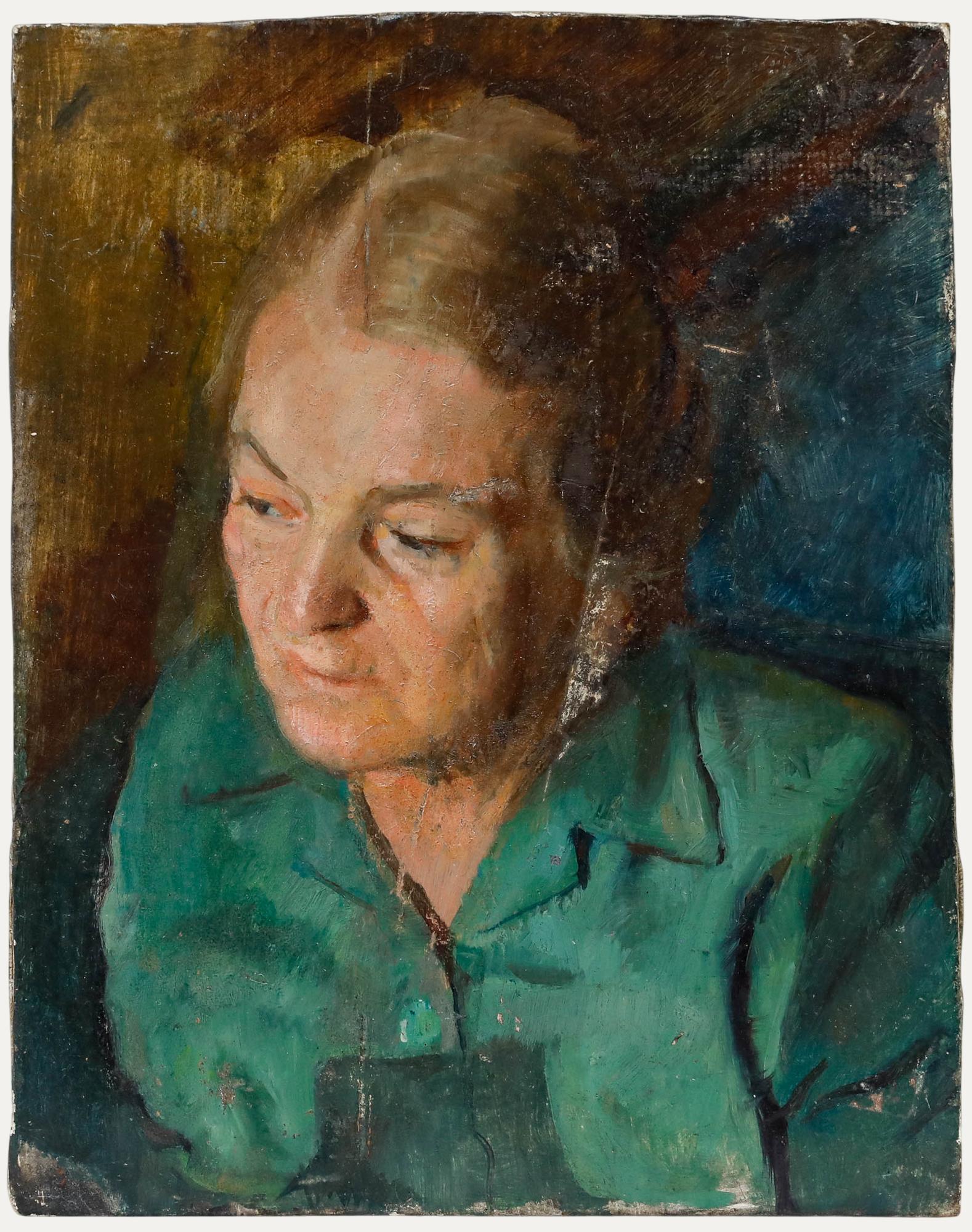 George Weissbort (1928-2013) - Huile du XXe siècle, Un moment de réflexion