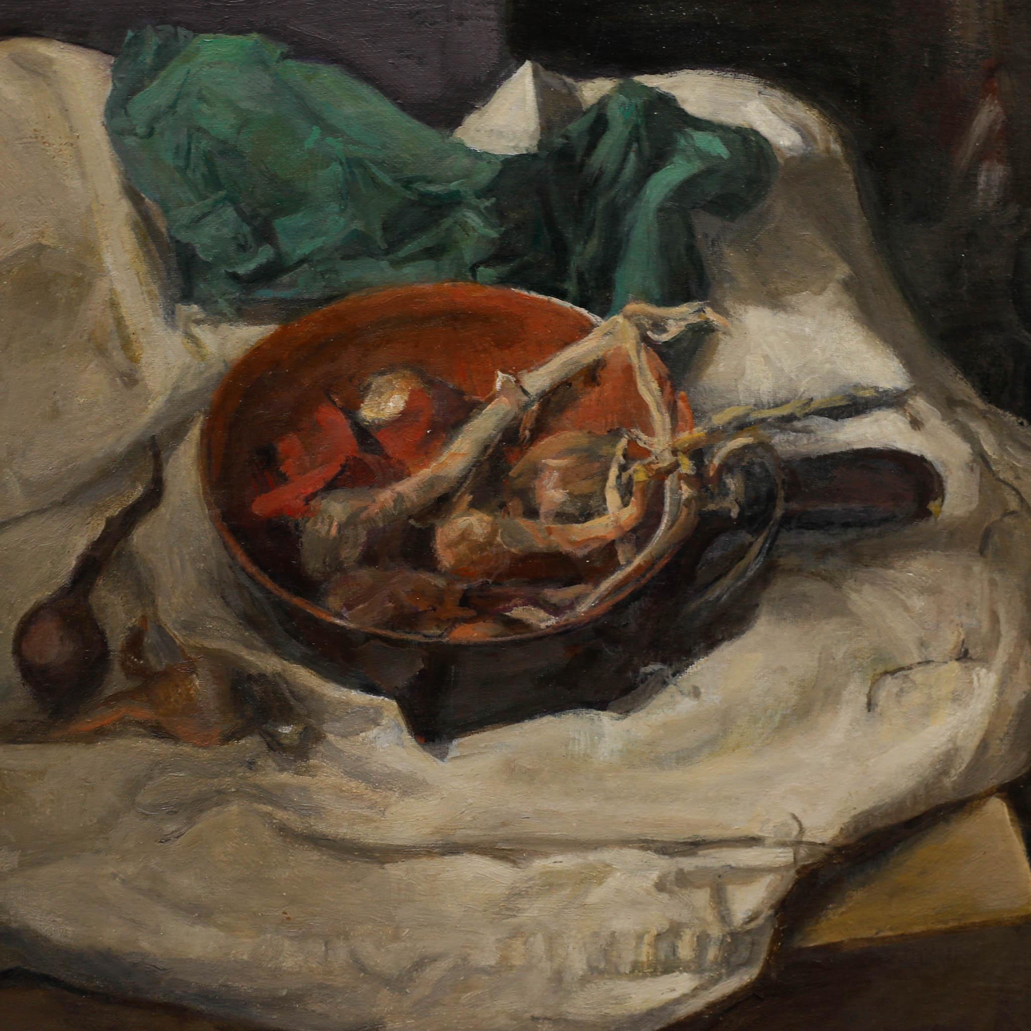 George Weissbort (1928-2013) - Olio del XX secolo, Una padella di aglio e cipolle in vendita 3