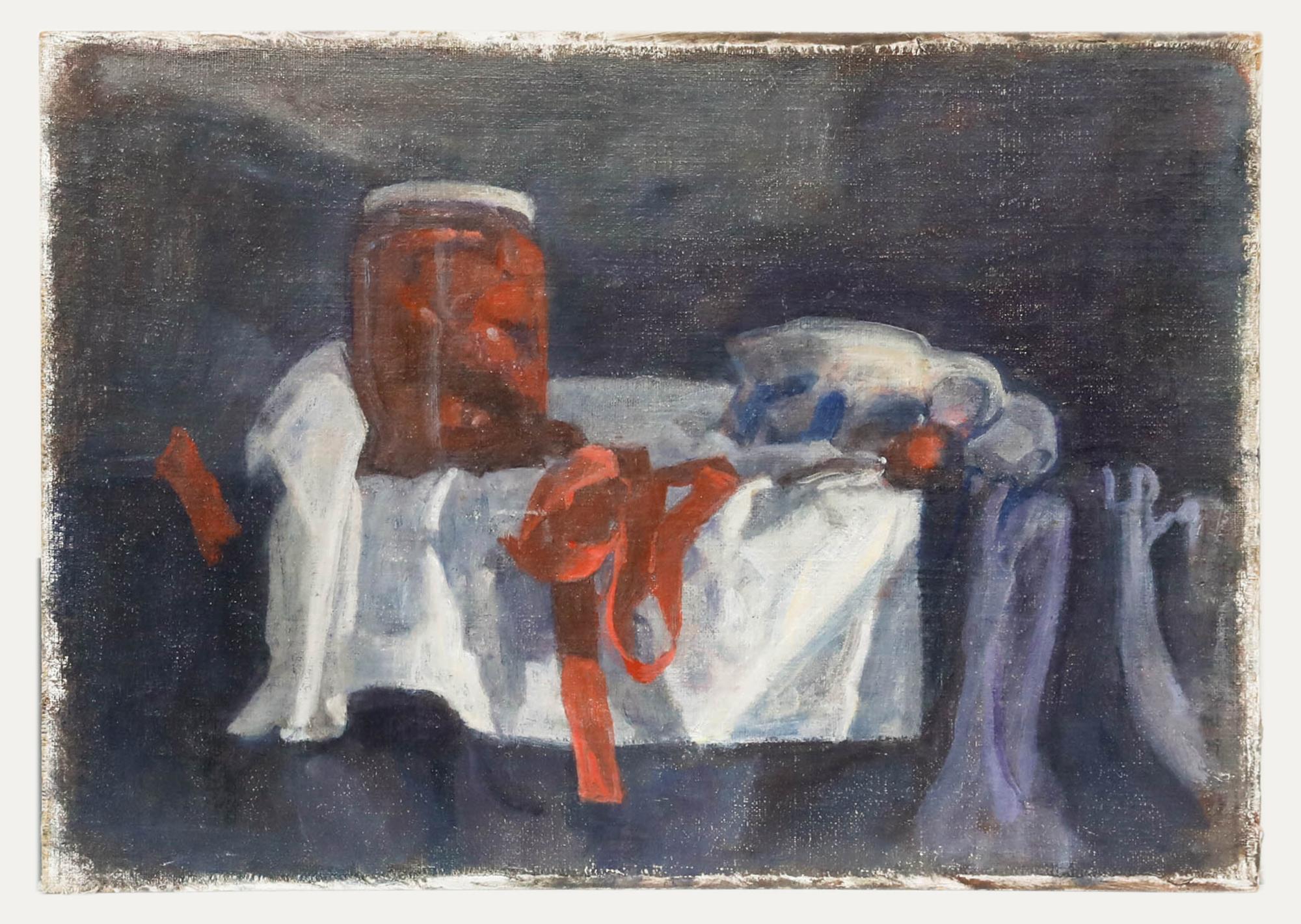 George Weissbort (1928-2013) - Ölgemälde, Pickle Jar & Sauce Boat, 20. Jahrhundert im Angebot 1