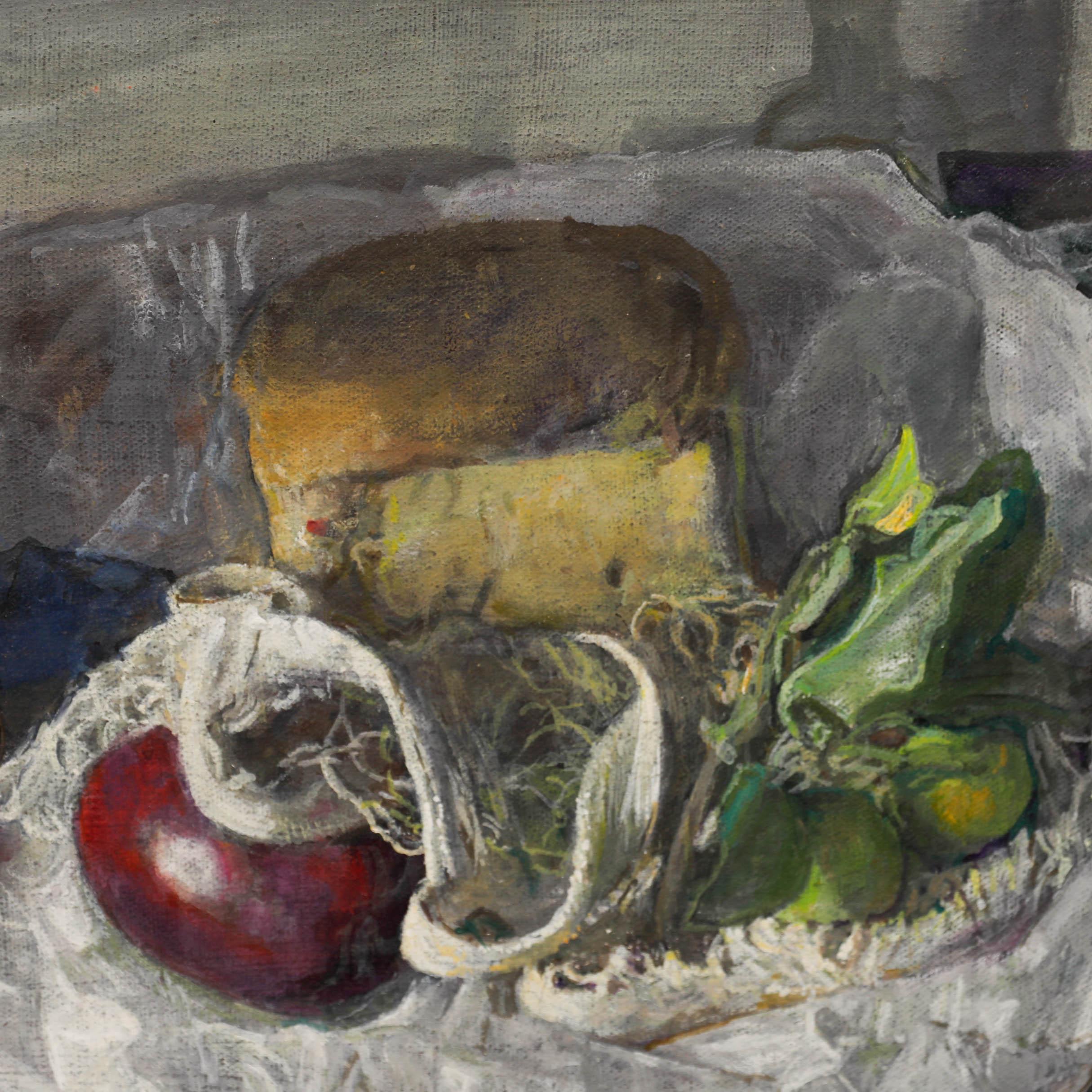 George Weissbort (1928-2013) - Olio del 20° secolo, Una borsa della spesa in vendita 3