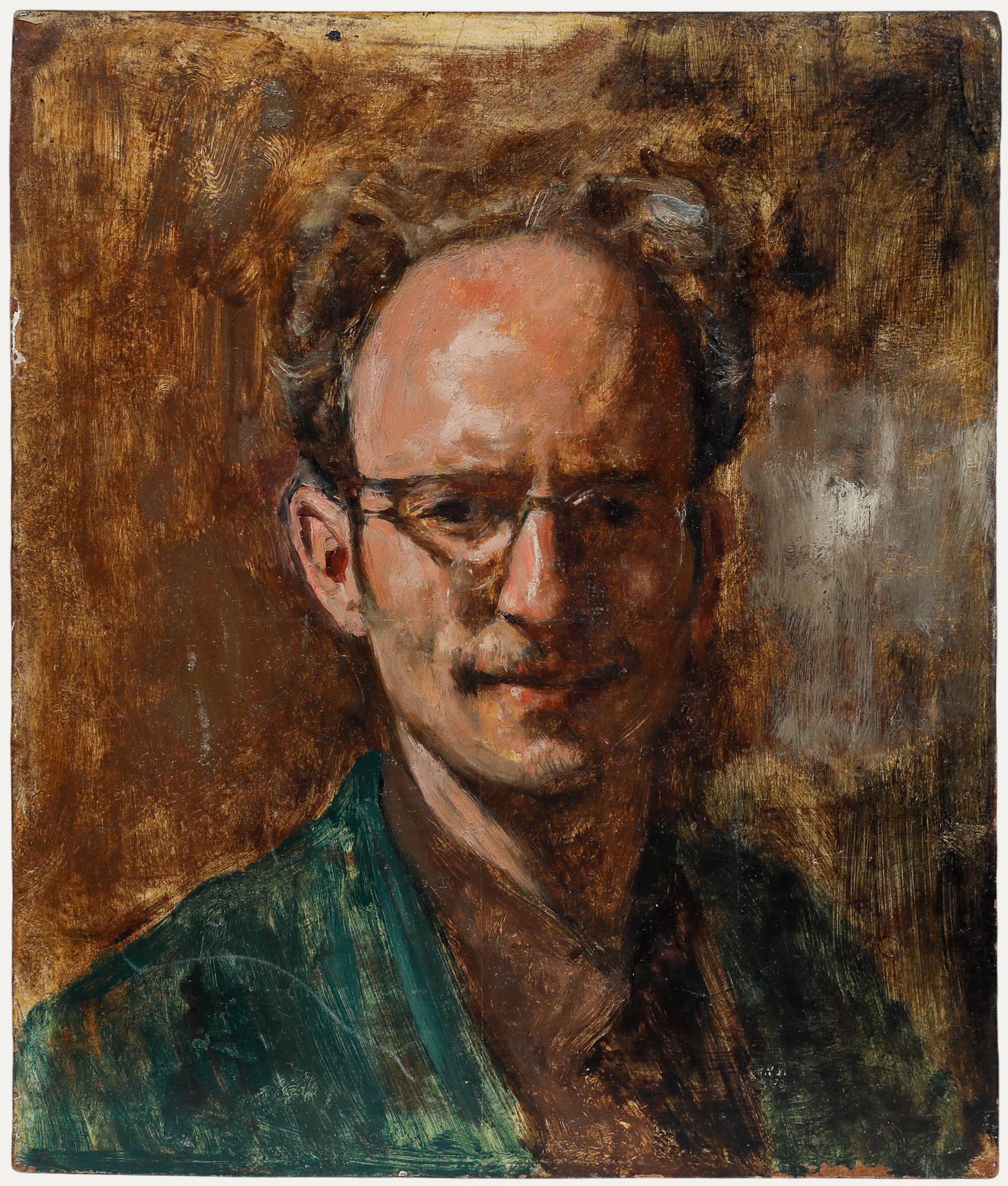 An intriguing oil study by the artist George Weissbort (1928-2013). Unsigned. (Provenance: Studio Sale, George Weissbort). On board. 