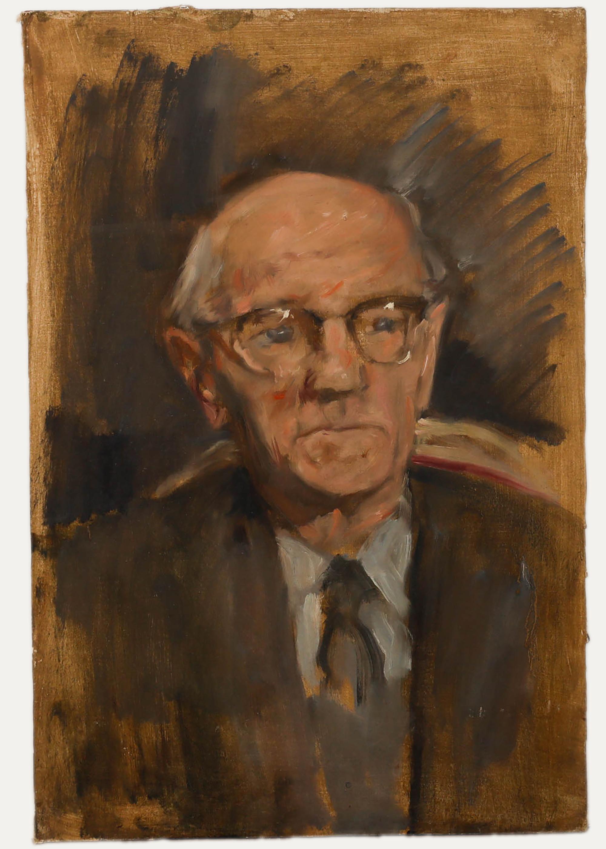 George Weissbort (1928-2013) - Huile du XXe siècle, Une expression inquiète en vente 1