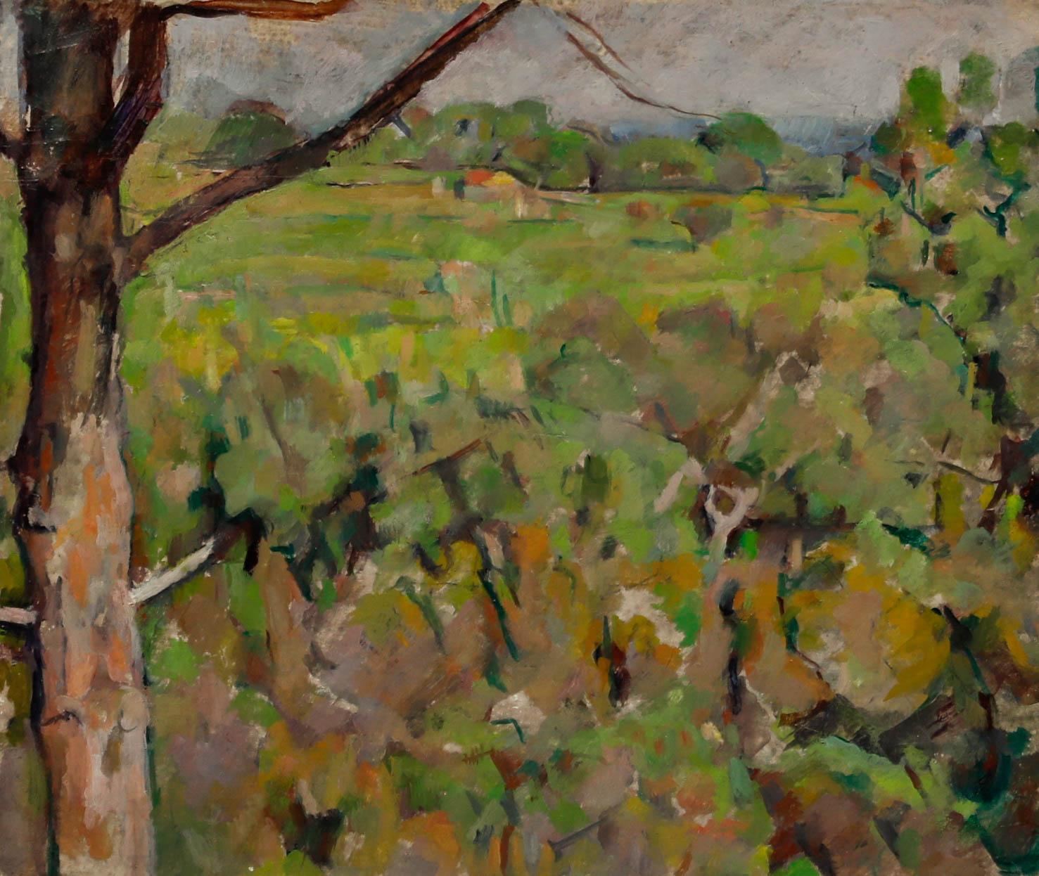 George Weissbort (1928-2013) - Huile du 20e siècle, Across The Meadow 1