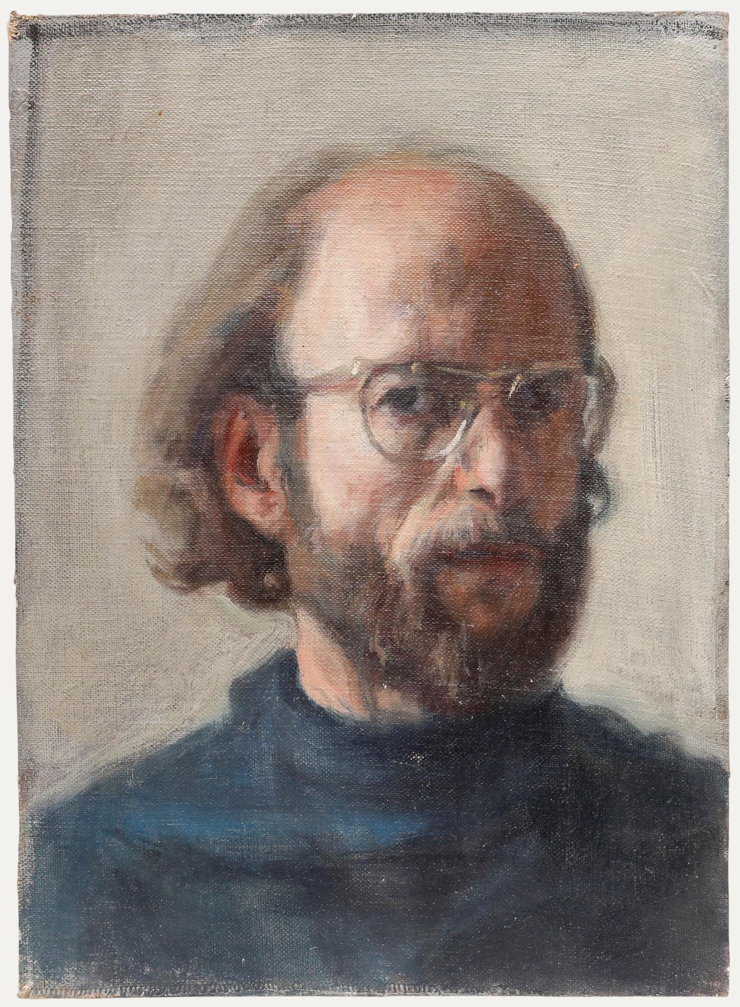Self-portrait, oil on canvas. Unsigned. (Provenance: Studio Sale, George Weissbort). 