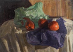 George Weissbort (1928-2013) - 20th Century Oil, Apples on Coloured Cloth