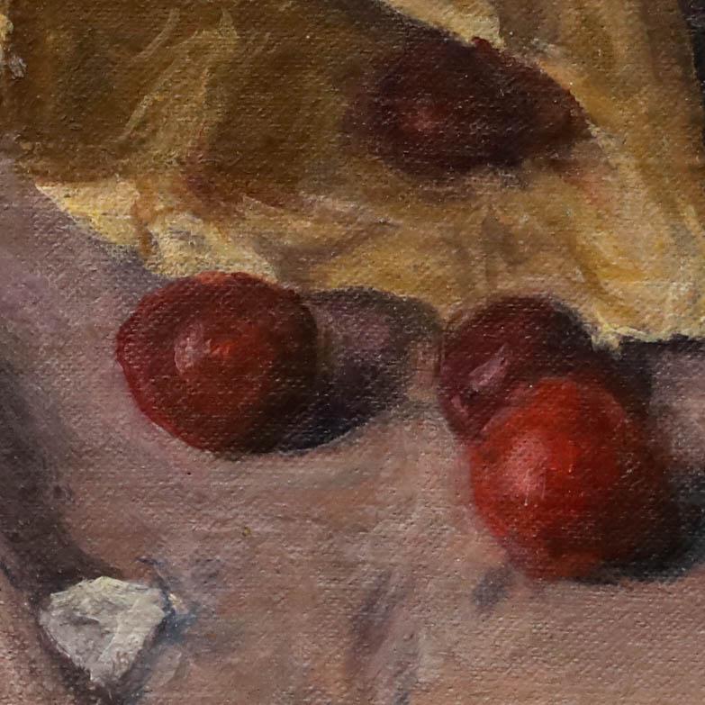 George Weissbort (1928-2013) - 20th Century Oil, Bag of Plums & a Pink Jug For Sale 3