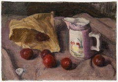 George Weissbort (1928-2013) - 20e siècle, huile, sac de prunes et cruche rose