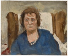 George Weissbort (1928-2013) - Huile du XXe siècle, Dame aux yeux bleus
