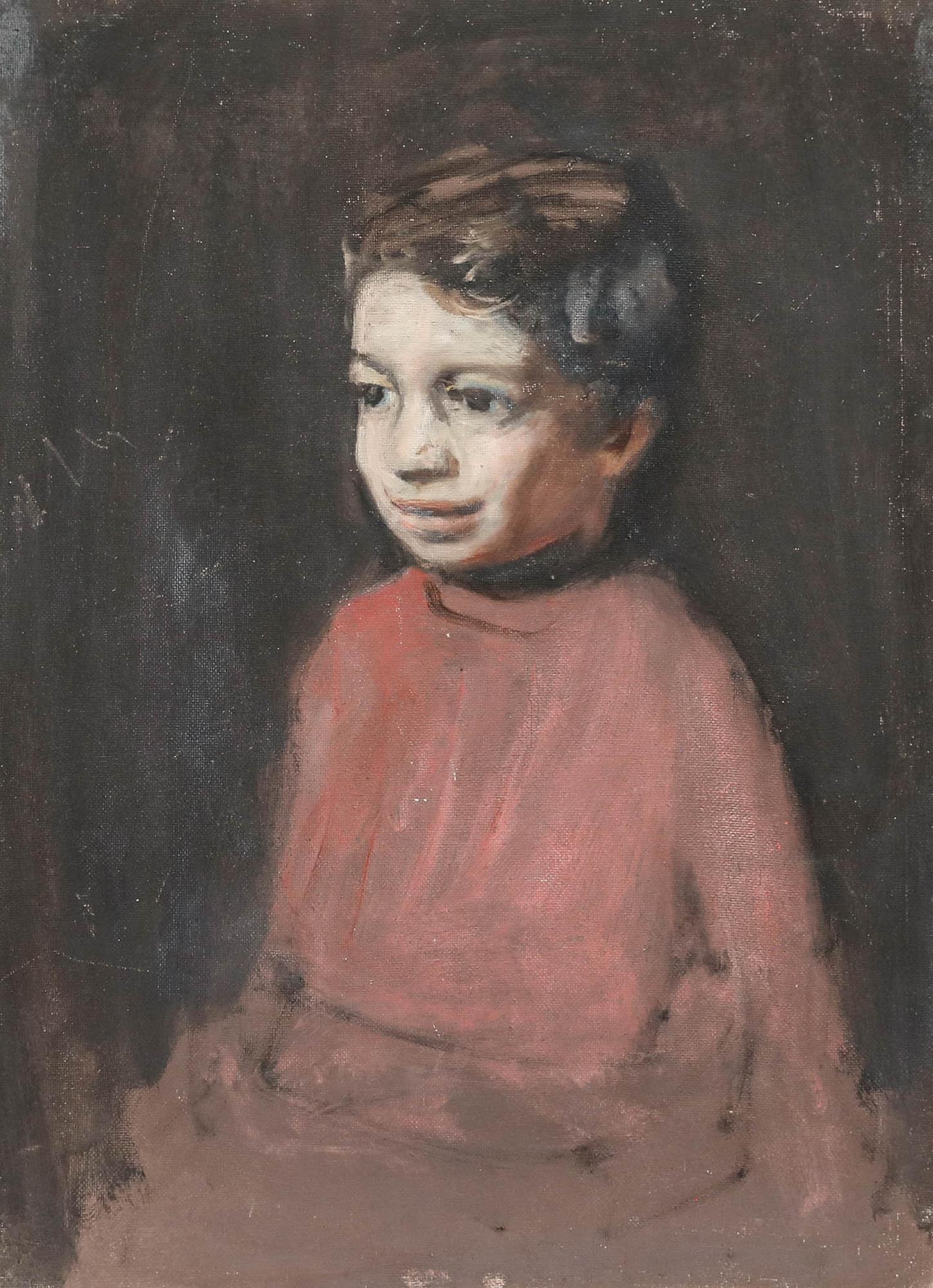 George Weissbort (1928-2013) - 20th Century Oil, Boy in Red For Sale 1