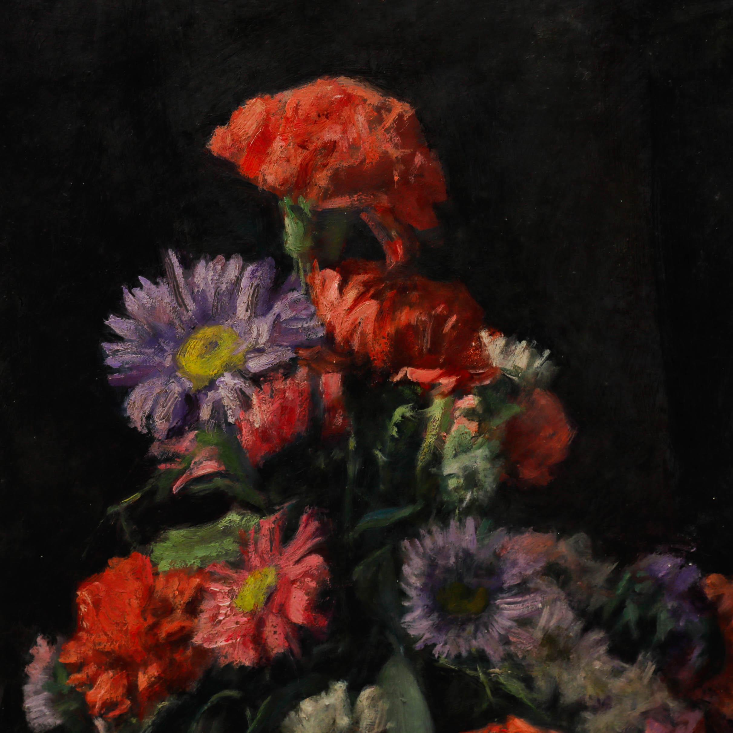 George Weissbort (1928-2013) - Óleo del siglo XX, Crisantemo y claveles en venta 3