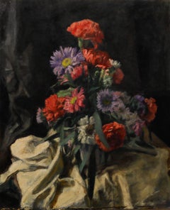 George Weissbort (1928-2013) - 20th Century Oil, Chrysanthemum & Carnations